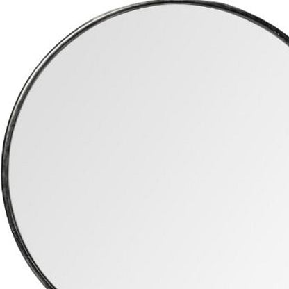 47" Round Black Metal Frame Wall Mirror HomeRoots