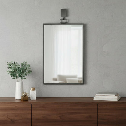 44" Gunmetal Metal Framed Accent Mirror HomeRoots
