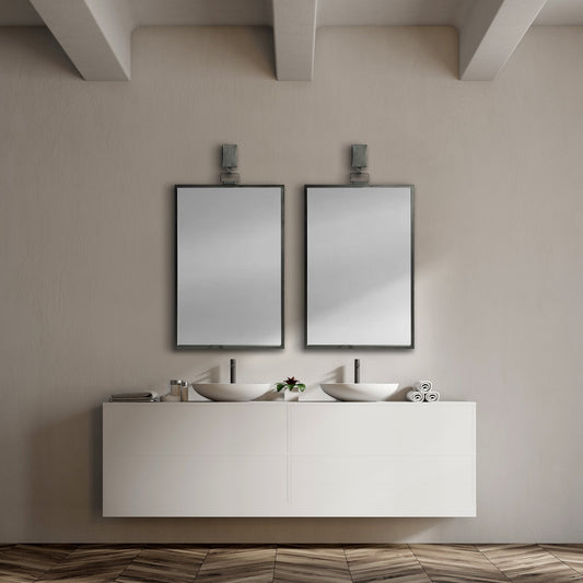 44" Gunmetal Metal Framed Accent Mirror HomeRoots