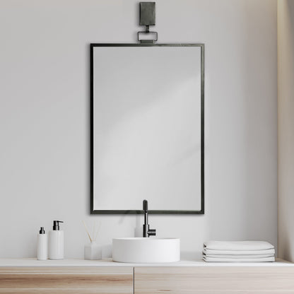 44" Gunmetal Metal Framed Accent Mirror HomeRoots