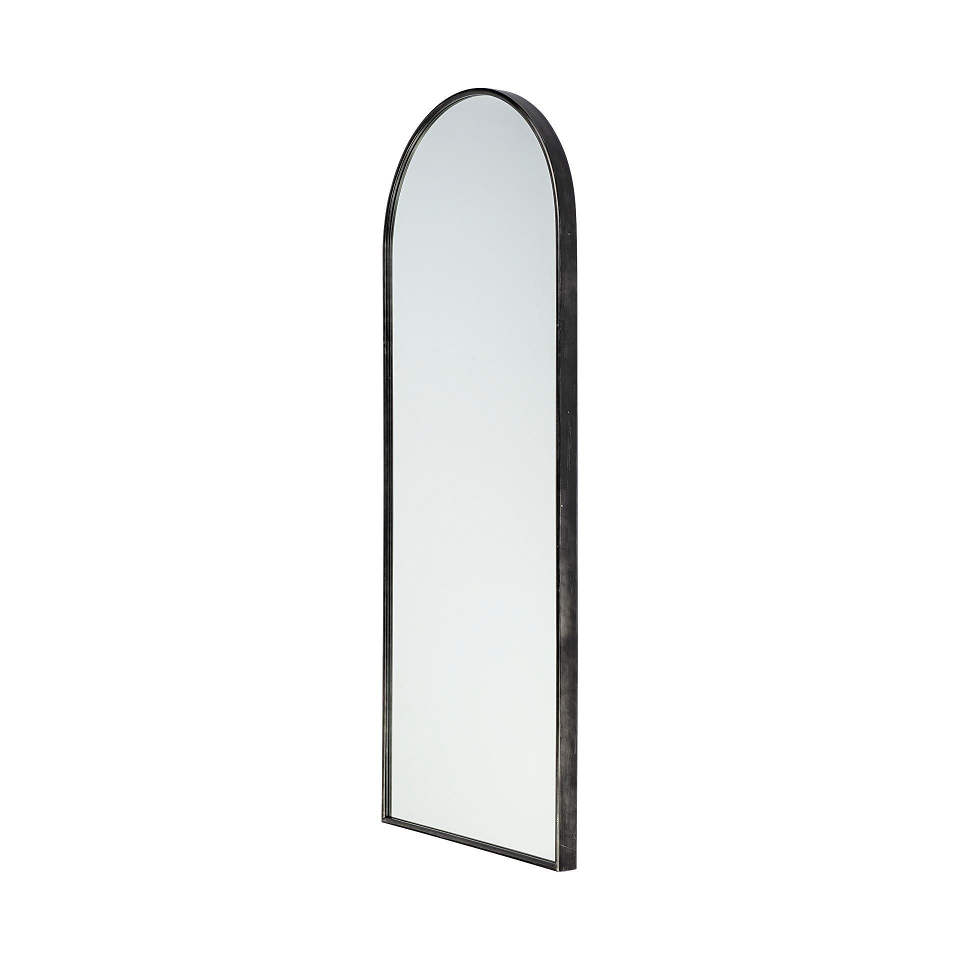 70" Black Metal Arch Framed Full Length Hanging Mirror HomeRoots