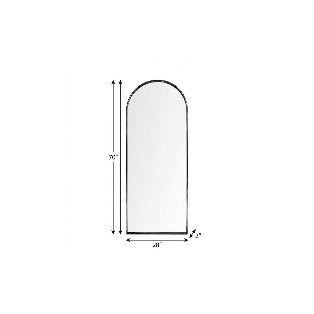 70" Black Metal Arch Framed Full Length Hanging Mirror HomeRoots