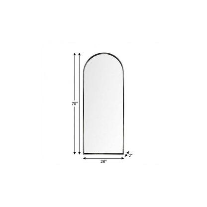 70" Black Metal Arch Framed Full Length Hanging Mirror HomeRoots