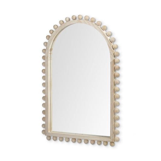35" Natural Arch Wood Framed Accent Mirror HomeRoots