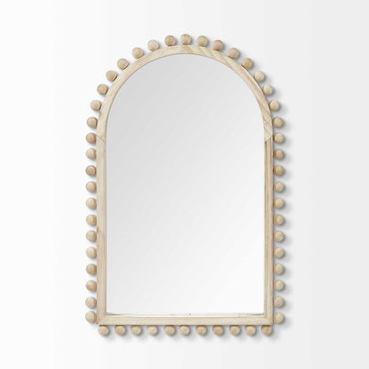 35" Natural Arch Wood Framed Accent Mirror HomeRoots