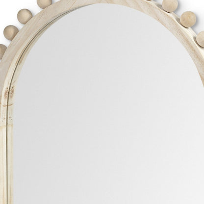 35" Natural Arch Wood Framed Accent Mirror HomeRoots