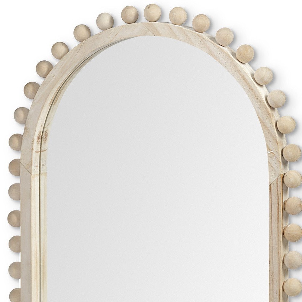 35" Natural Arch Wood Framed Accent Mirror HomeRoots