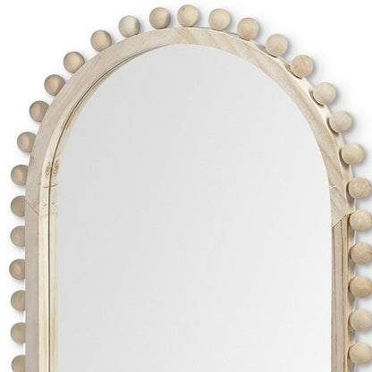 35" Natural Arch Wood Framed Accent Mirror HomeRoots