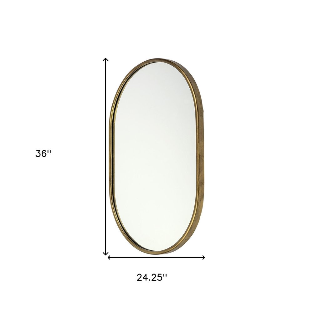 Gold Oval Accent Metal Mirror HomeRoots