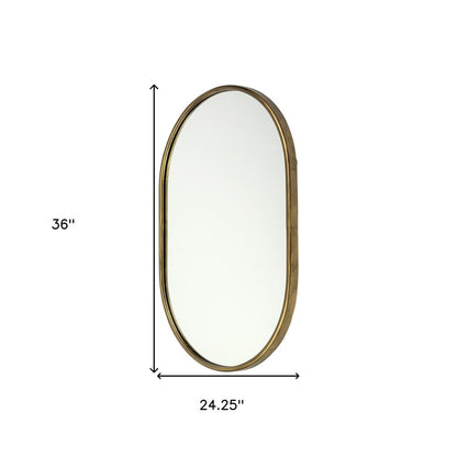Gold Oval Accent Metal Mirror HomeRoots