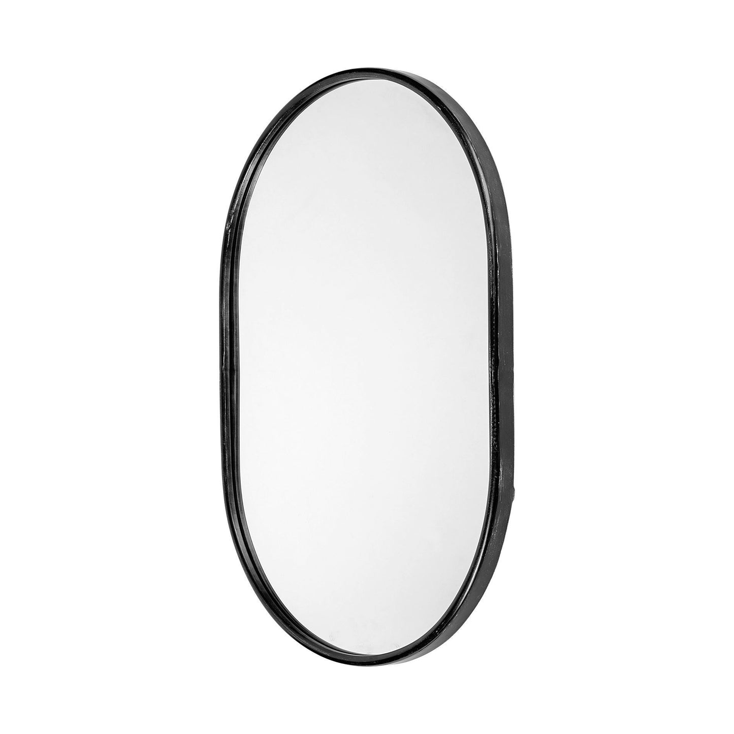 36" Black Oval Metal Framed Accent Mirror HomeRoots