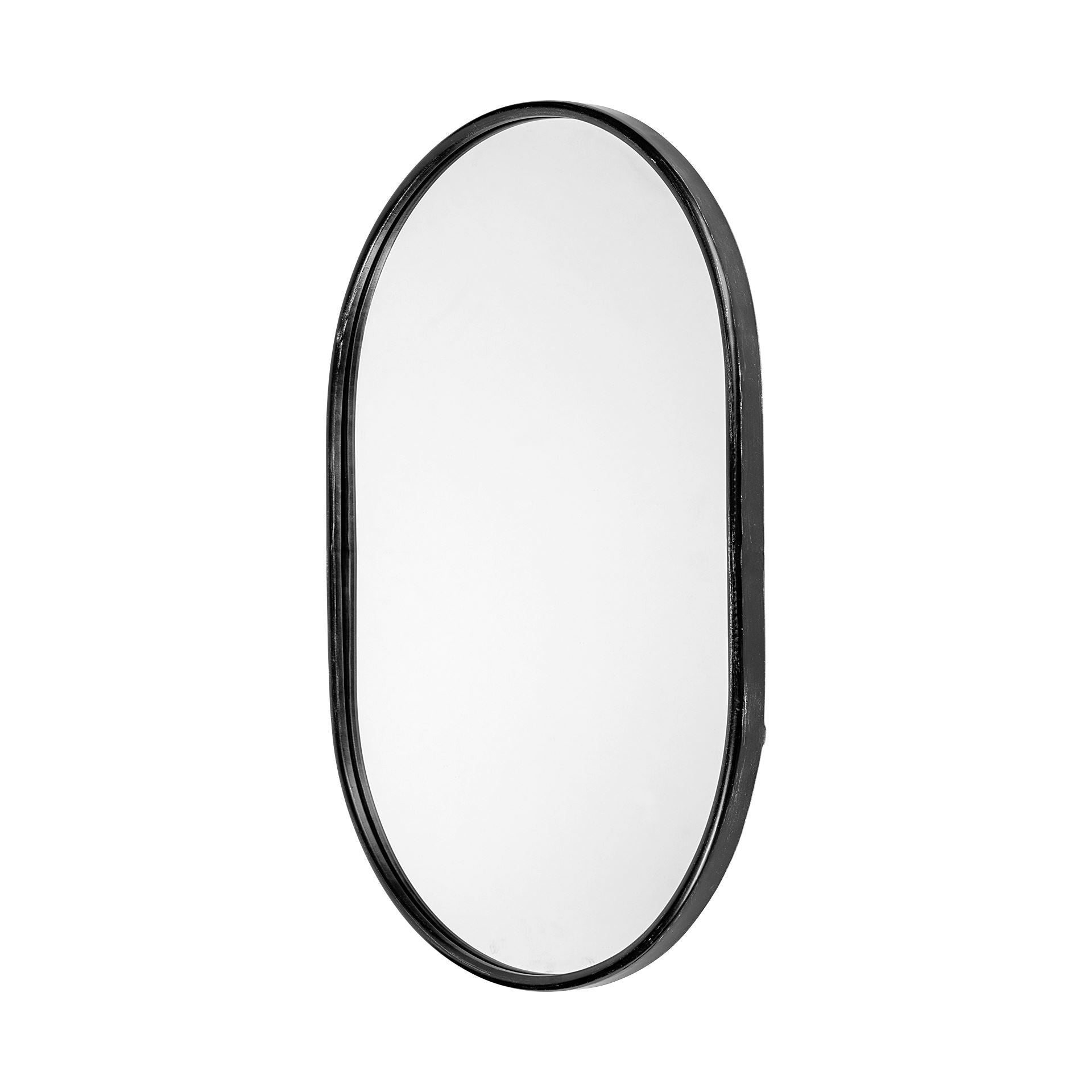 36" Black Oval Metal Framed Accent Mirror HomeRoots