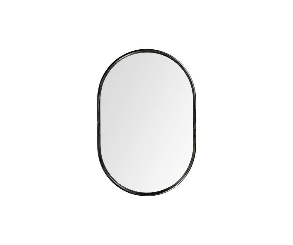 36" Black Oval Metal Framed Accent Mirror HomeRoots