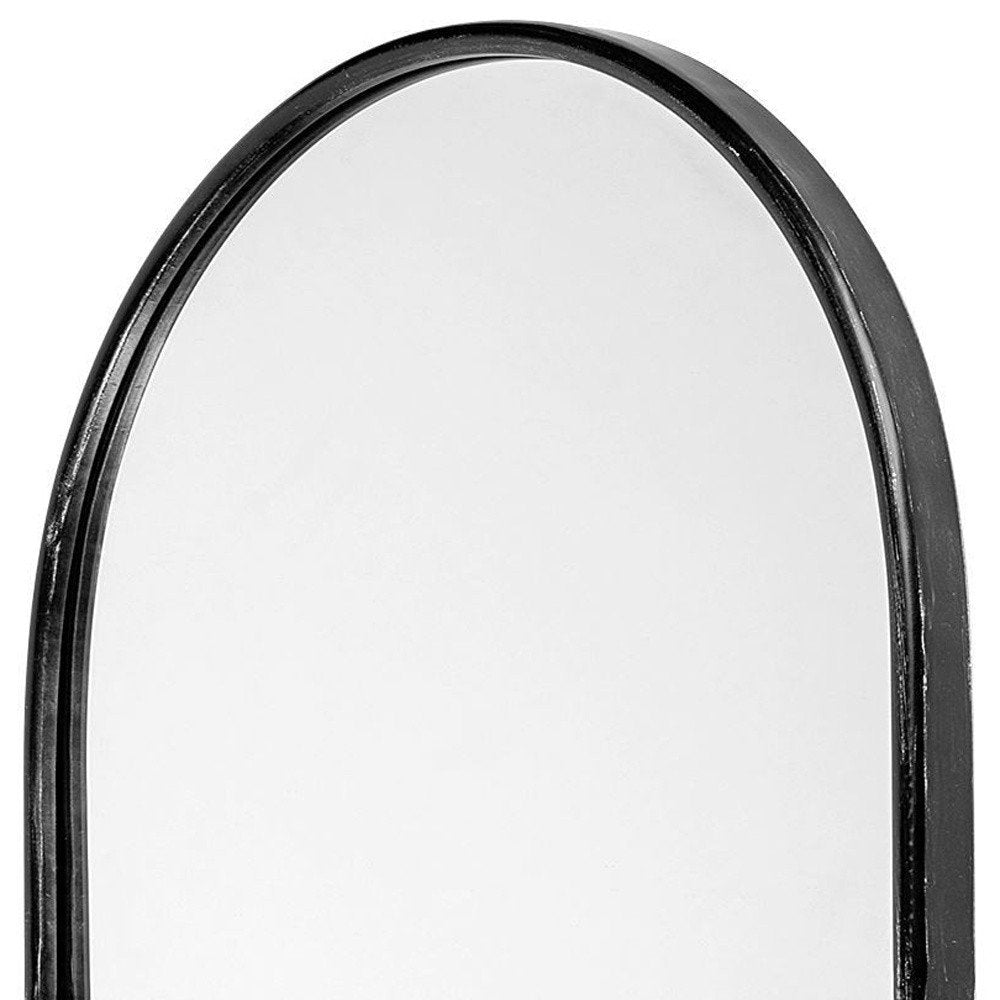 36" Black Oval Metal Framed Accent Mirror HomeRoots
