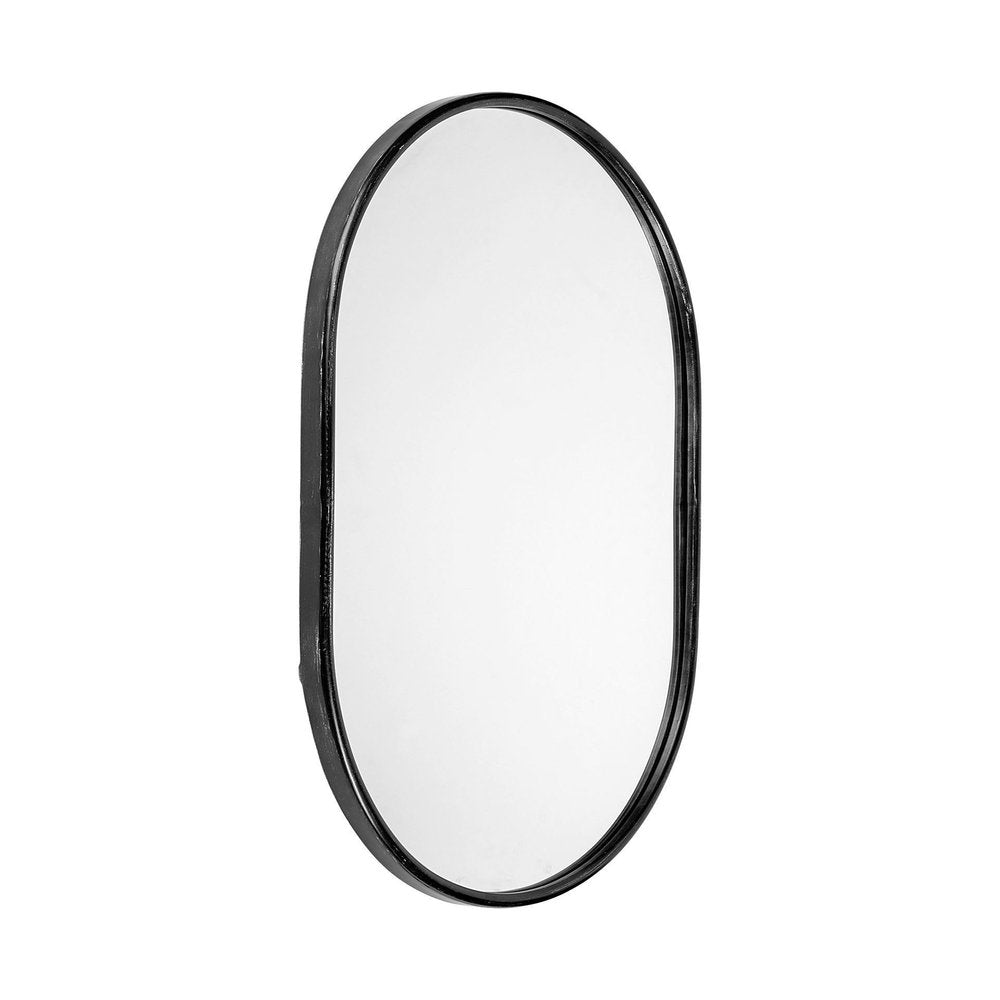 36" Black Oval Metal Framed Accent Mirror HomeRoots