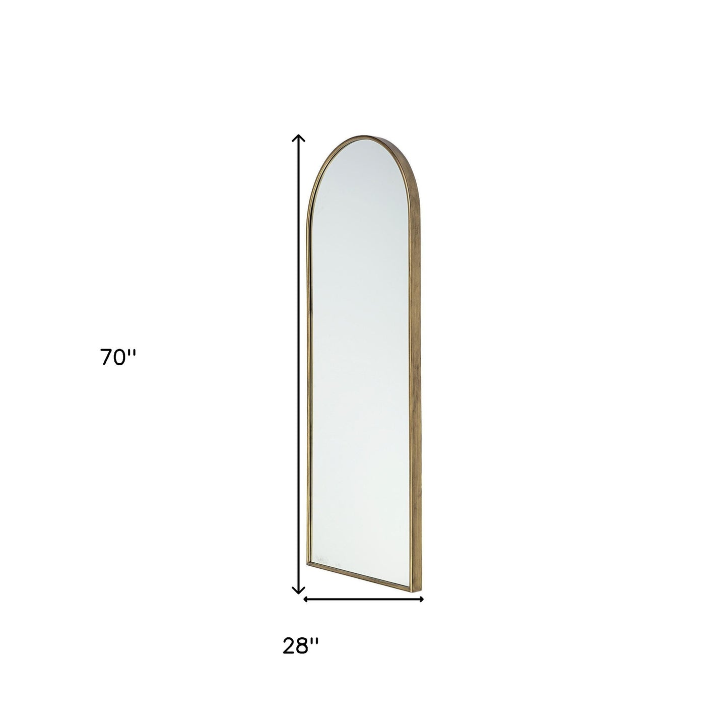 70" Gold Arch Metal Framed Accent Mirror