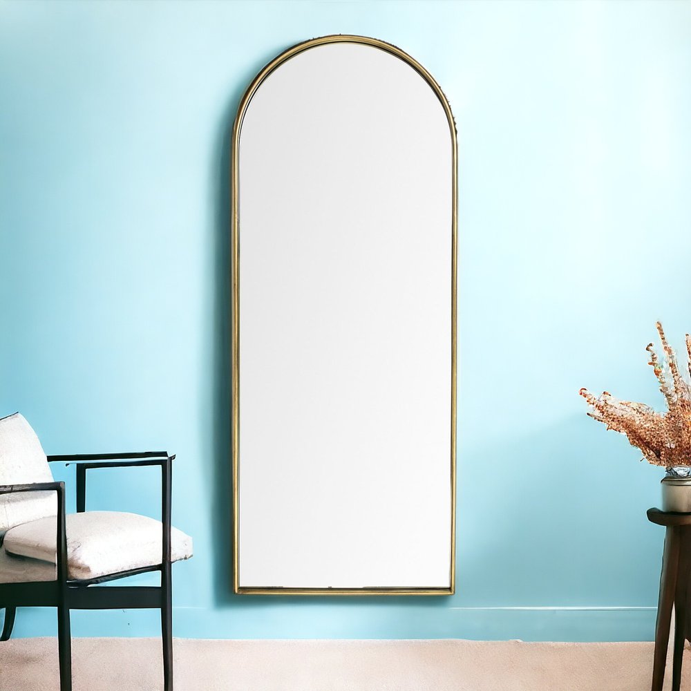 70" Gold Arch Metal Framed Accent Mirror HomeRoots