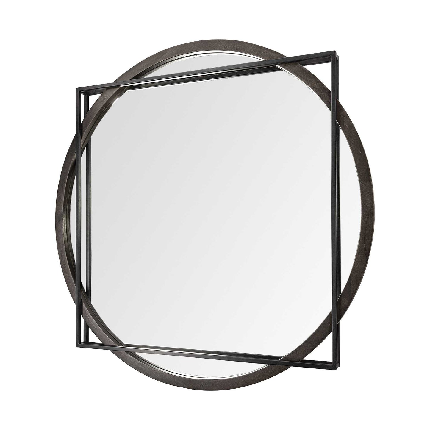 46" Black Abstract Metal Framed Accent Mirror HomeRoots