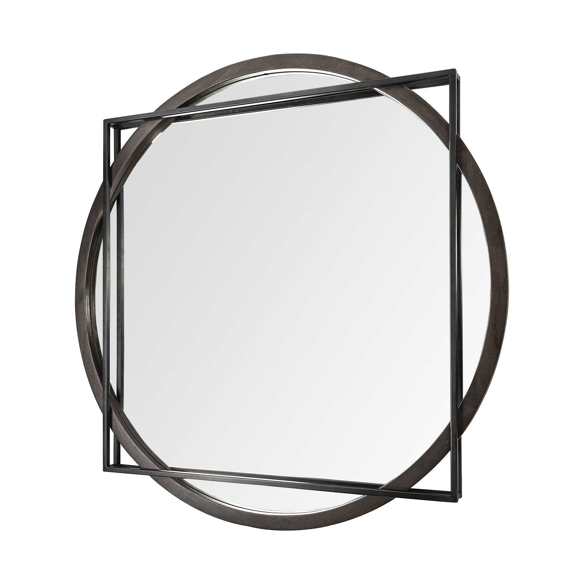 46" Black Abstract Metal Framed Accent Mirror HomeRoots