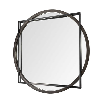 46" Black Abstract Metal Framed Accent Mirror HomeRoots