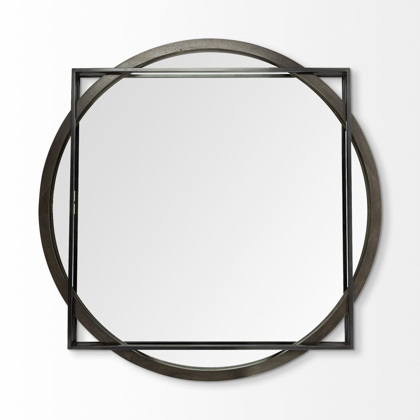 46" Black Abstract Metal Framed Accent Mirror HomeRoots