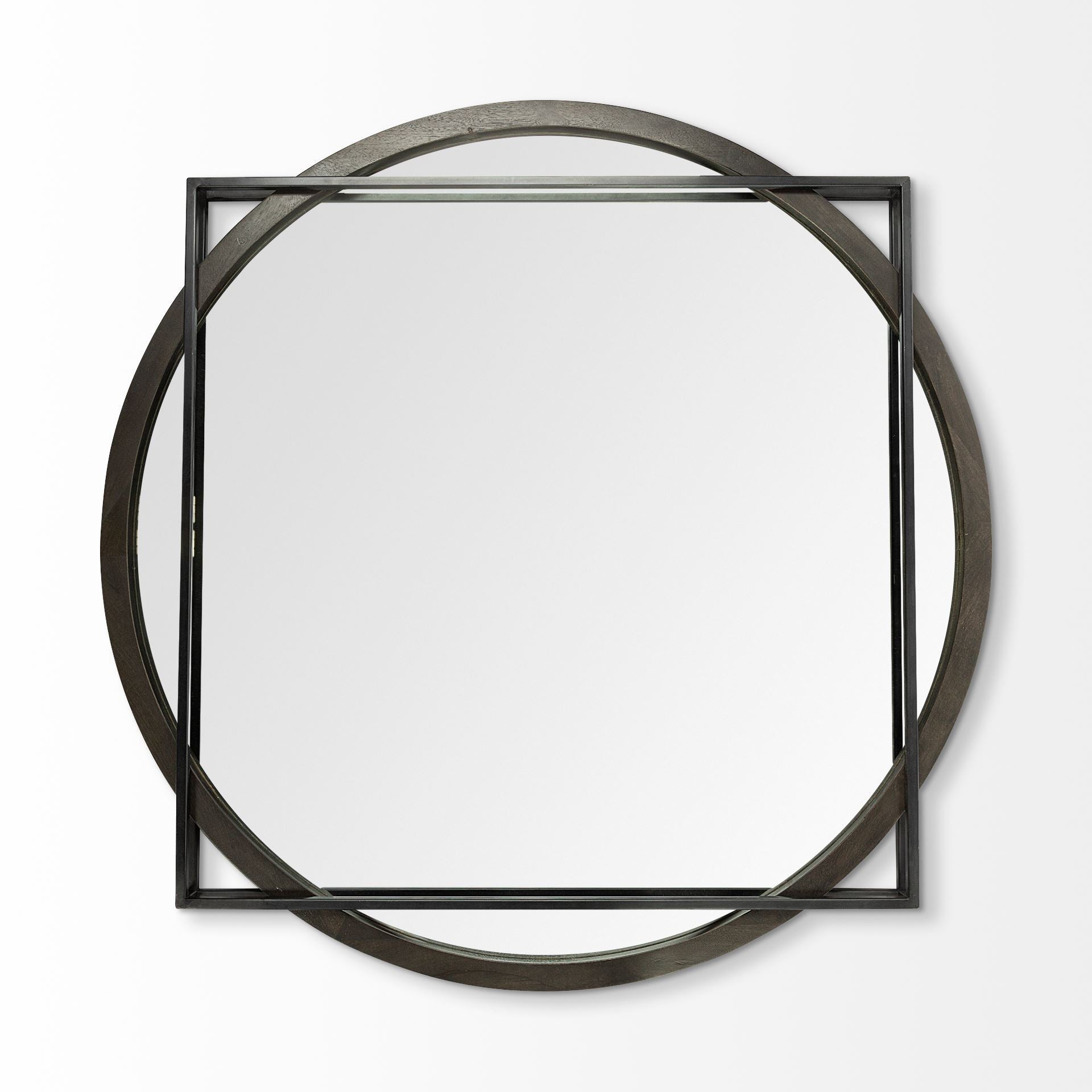 46" Black Abstract Metal Framed Accent Mirror HomeRoots