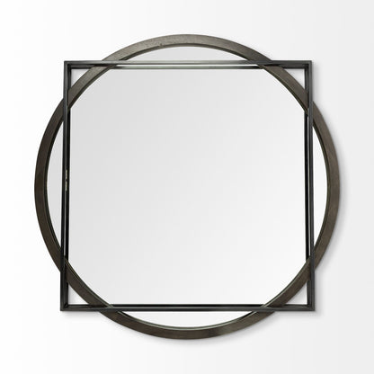 46" Black Abstract Metal Framed Accent Mirror HomeRoots
