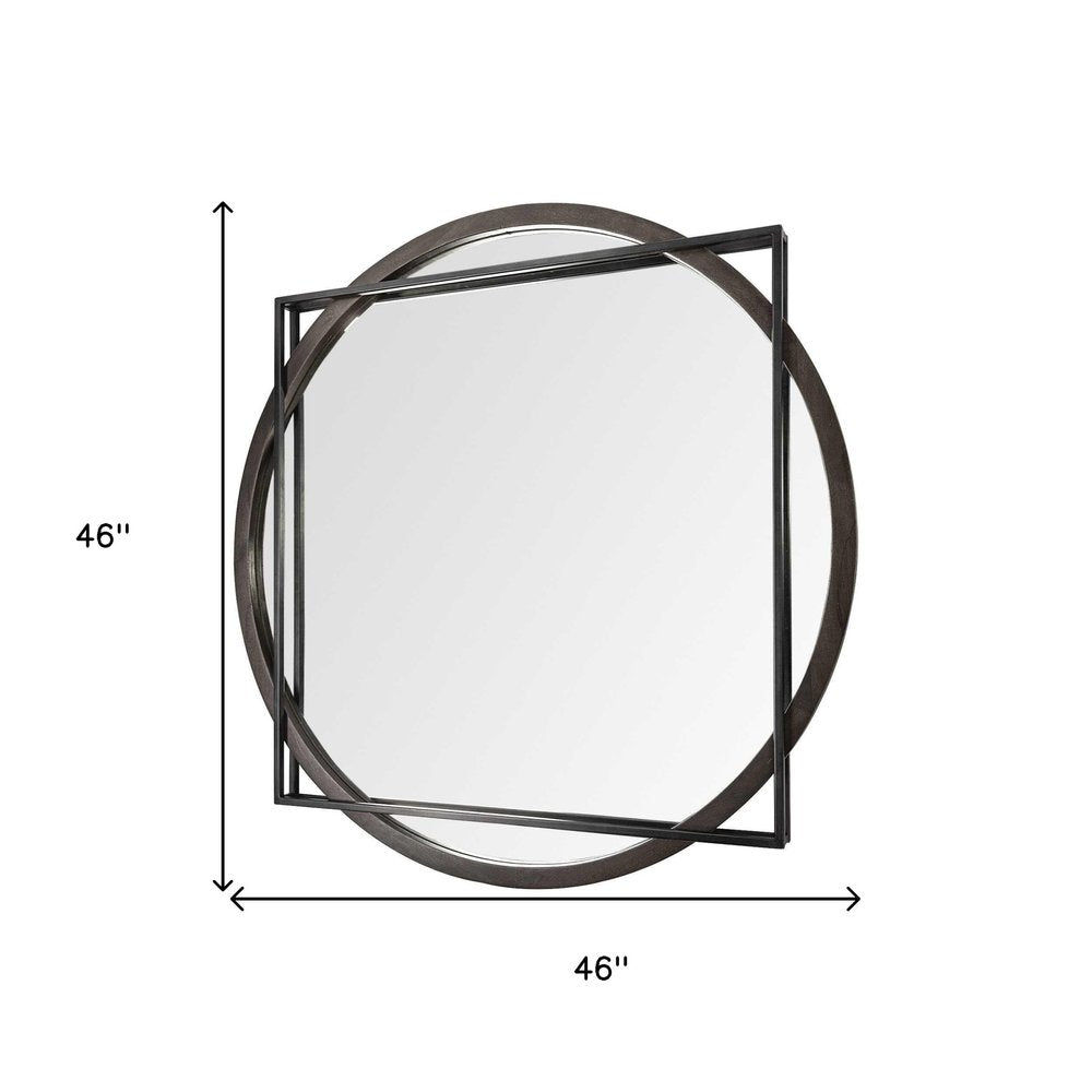 46" Black Abstract Metal Framed Accent Mirror HomeRoots