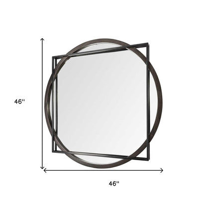 46" Black Abstract Metal Framed Accent Mirror HomeRoots