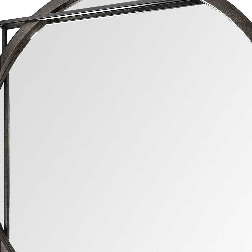 46" Black Abstract Metal Framed Accent Mirror HomeRoots