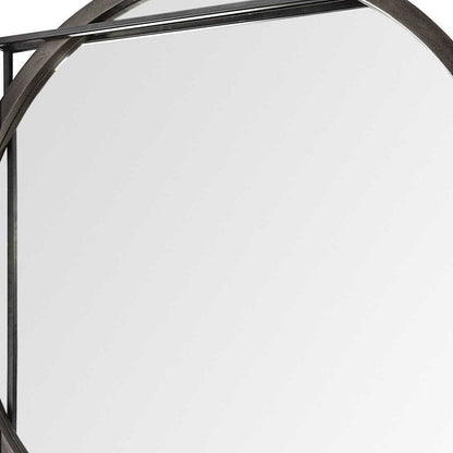 46" Black Abstract Metal Framed Accent Mirror HomeRoots