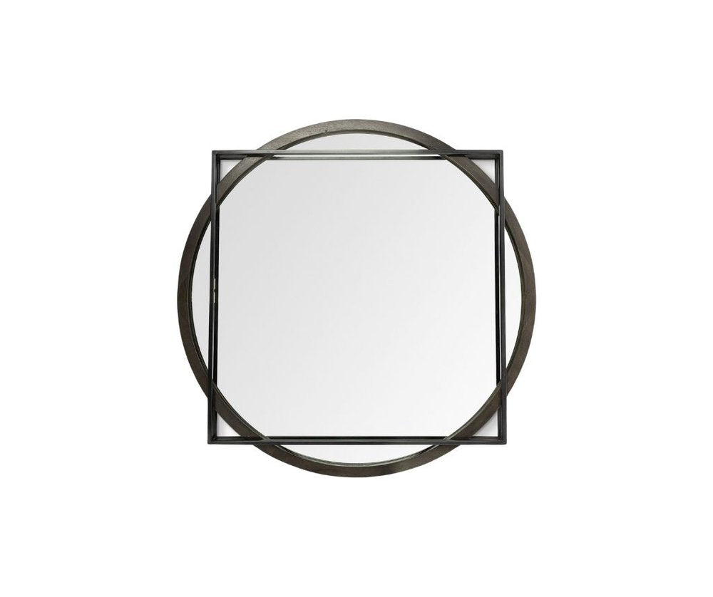 46" Black Abstract Metal Framed Accent Mirror — view 6