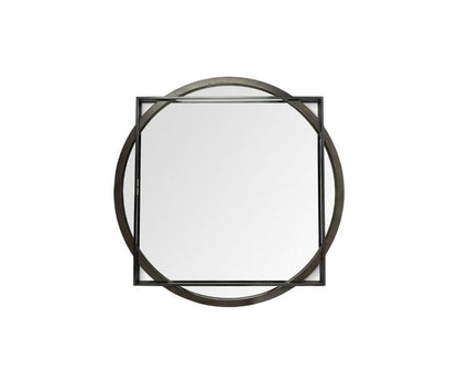 46" Black Abstract Metal Framed Accent Mirror HomeRoots