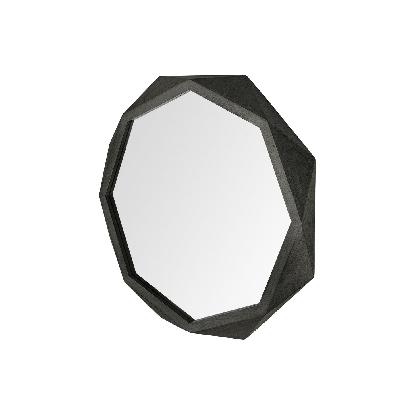 32" Octagon Black Wood Frame Wall Mirror HomeRoots