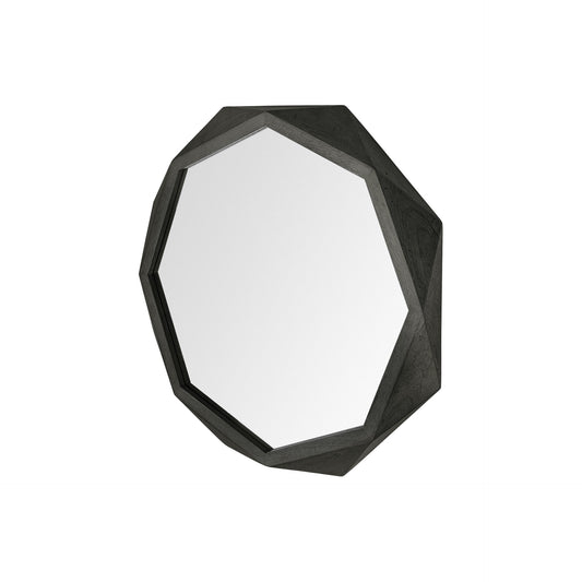 32" Octagon Black Wood Frame Wall Mirror HomeRoots