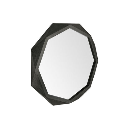 32" Octagon Black Wood Frame Wall Mirror HomeRoots