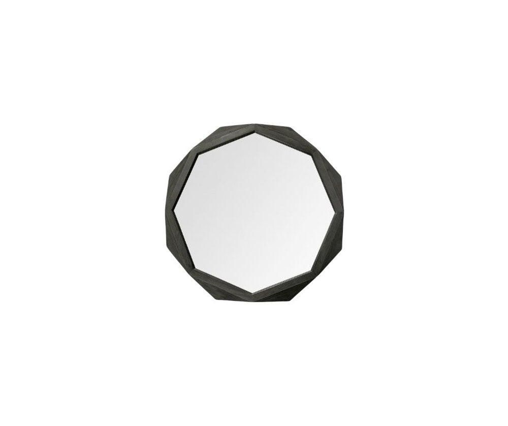 32" Octagon Black Wood Frame Wall Mirror HomeRoots