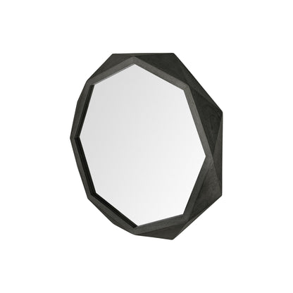 32" Octagon Black Wood Frame Wall Mirror HomeRoots