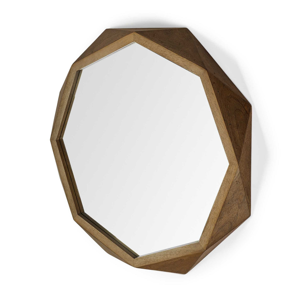 41" Brown Solid Wood Octagon Framed Accent Mirror — view 1