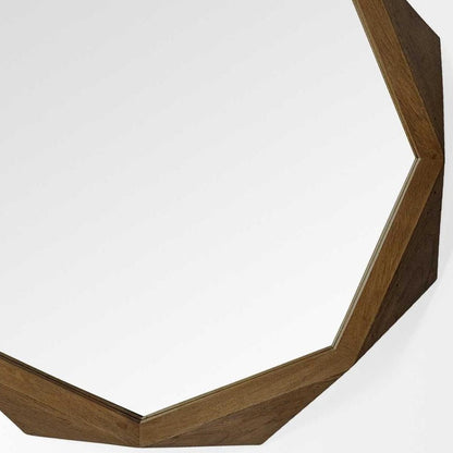 41" Brown Solid Wood Octagon Framed Accent Mirror HomeRoots