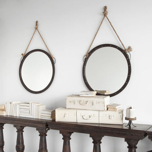 39" Black Metal Round Framed Accent Mirror HomeRoots