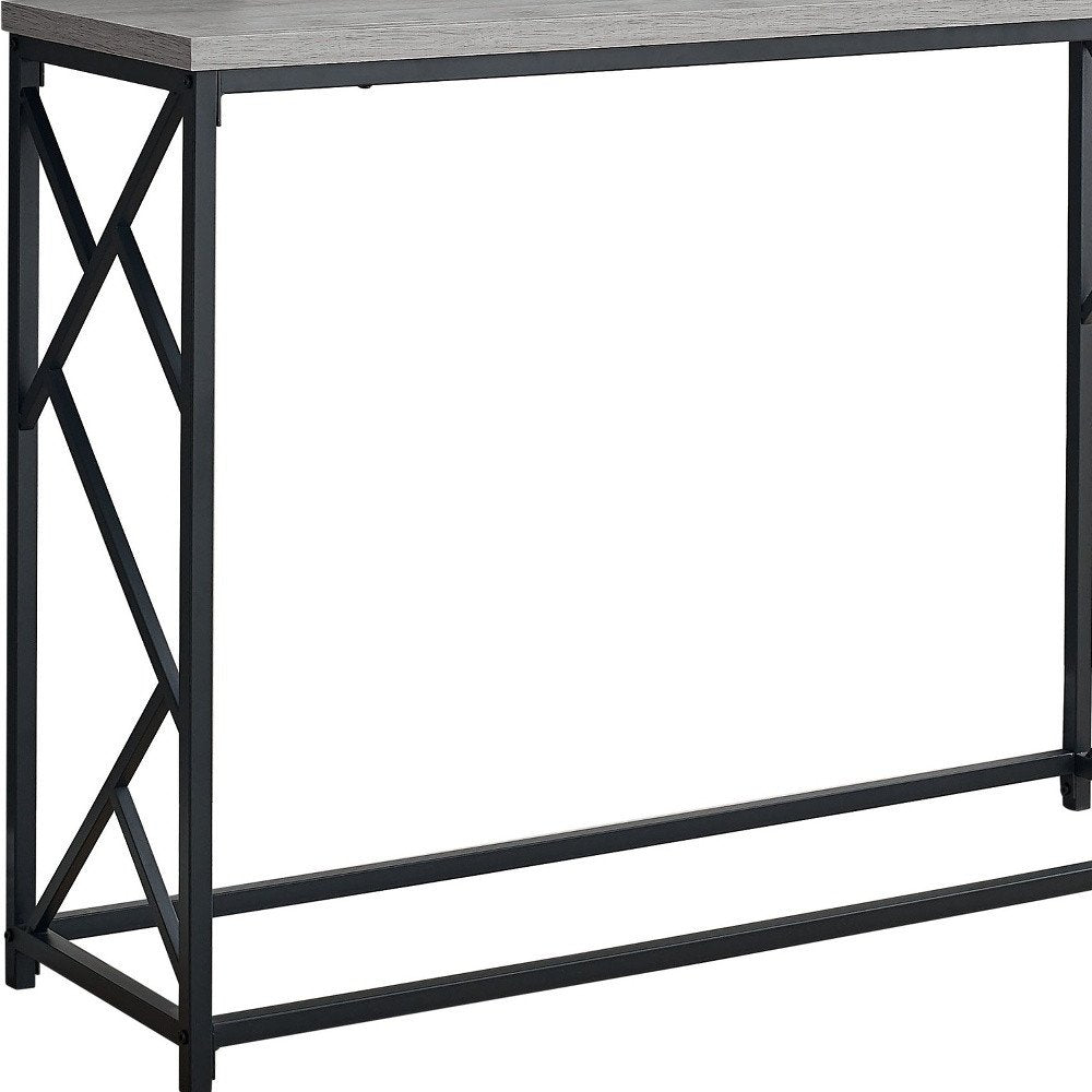 44" Gray and Black Frame Console Table HomeRoots