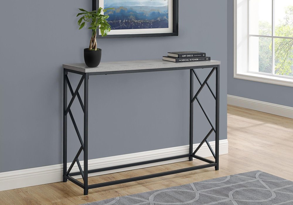44" Gray and Black Frame Console Table — view 4