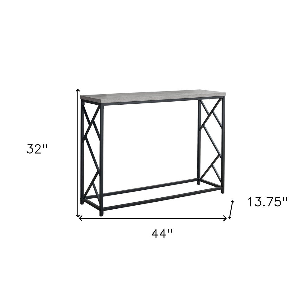 44" Gray and Black Frame Console Table — view 3