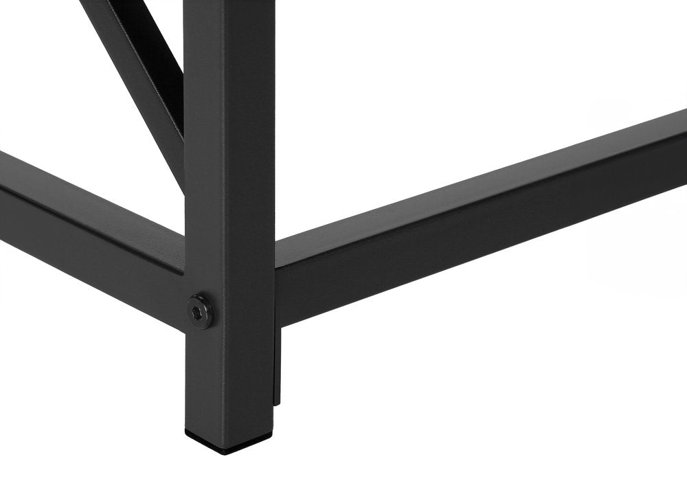 44" Taupe and Black Wood and Metal Frame Console Table HomeRoots