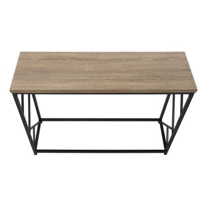 44" Taupe and Black Wood and Metal Frame Console Table HomeRoots