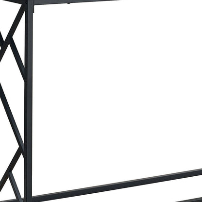 44" Taupe and Black Wood and Metal Frame Console Table HomeRoots
