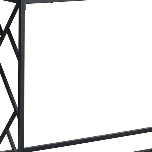 44" Taupe and Black Wood and Metal Frame Console Table HomeRoots