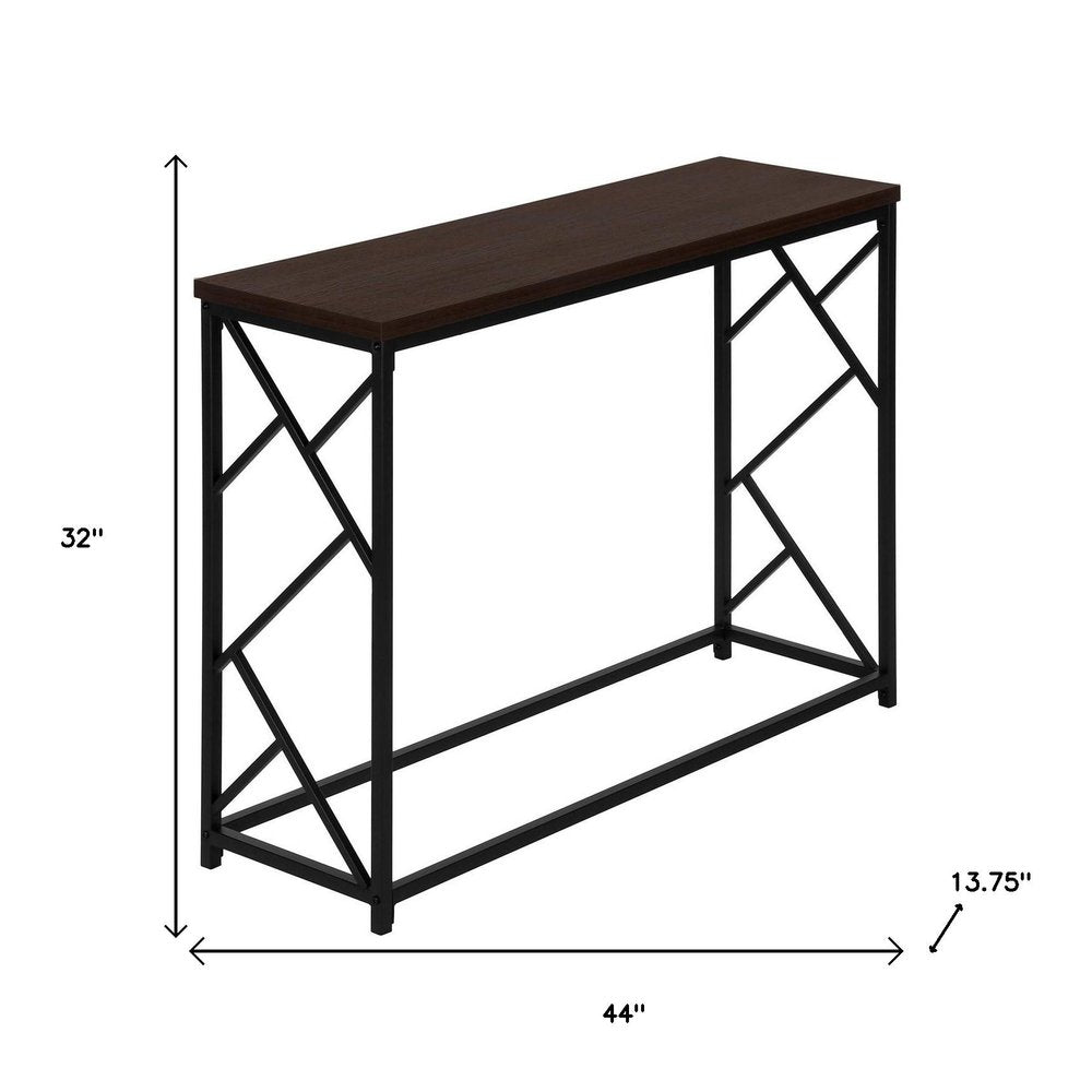 44" Brown And Black Frame Console Table — view 12