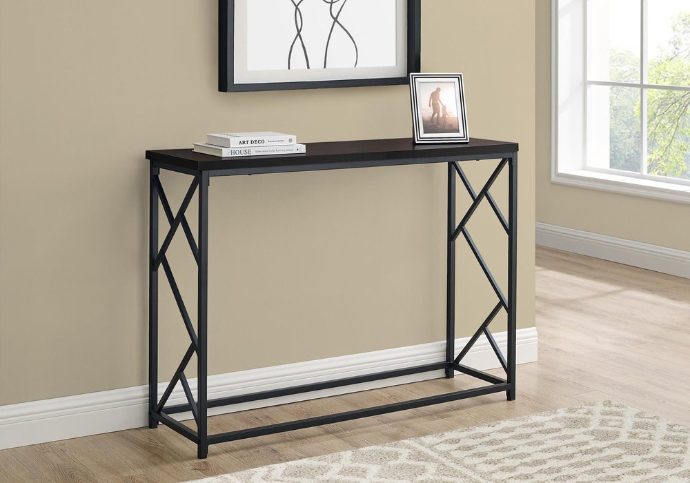 44" Brown And Black Frame Console Table HomeRoots